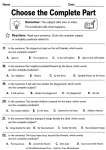 Choose the Complete Part printable worksheet