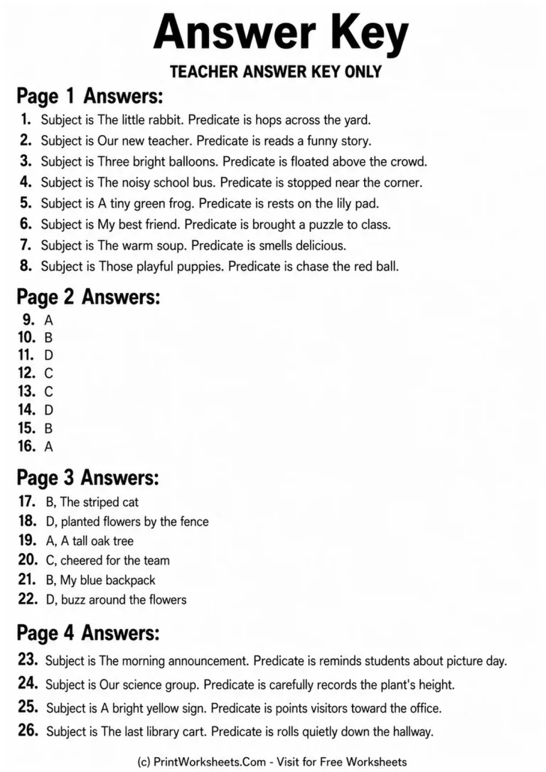 Answer Key Answer Key answer key