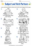 Subject and Verb Partners printable worksheet
