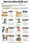 Meet the Suffixes ED ING and S printable worksheet