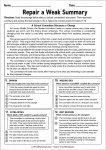 Repair a Weak Summary printable worksheet