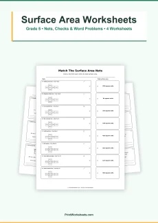 Geometry Worksheets Worksheet - Surface Area Introduction Worksheets for Grade 5 | Free Printable