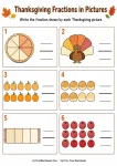 Thanksgiving Fractions in Pictures printable worksheet