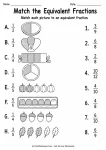 Match the Equivalent Fractions printable worksheet