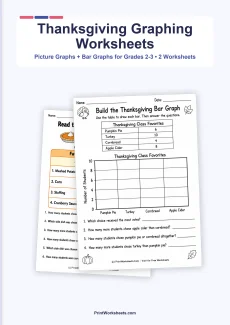 Thanksgiving Worksheets Worksheet - Thanksgiving Graphing and Data Worksheets for Grades 2-3 | Free Printable