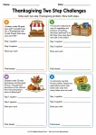 Thanksgiving Two Step Challenges printable worksheet