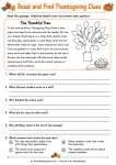 Read and Find Thanksgiving Clues printable worksheet