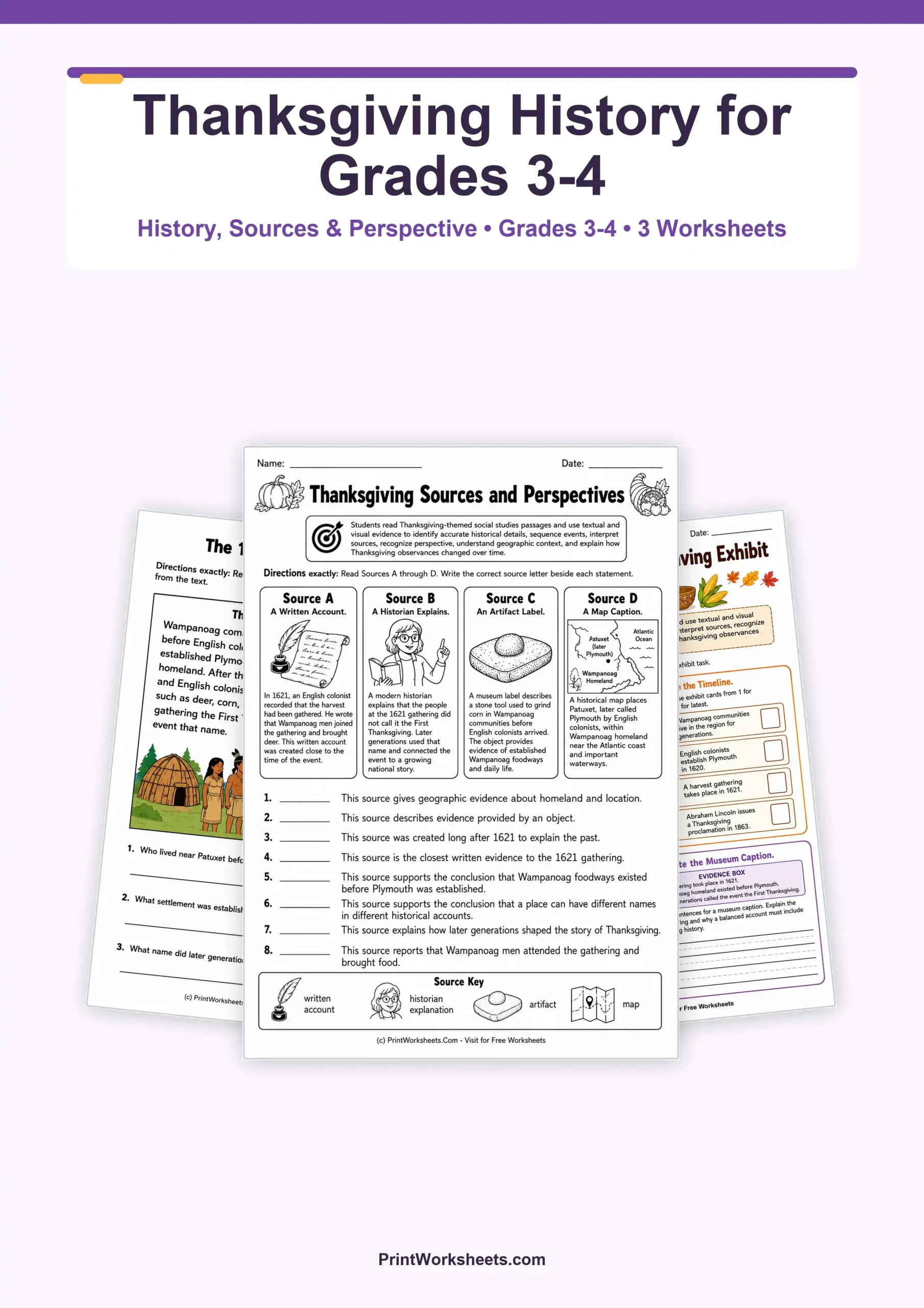 Thanksgiving Worksheets Worksheet - Thanksgiving Social Studies Reading Passages for Grades 3-4 | Free Printable