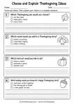 Choose and Explain Thanksgiving Ideas printable worksheet