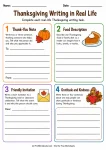 Thanksgiving Writing in Real Life printable worksheet