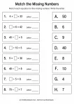 Match the Missing Numbers printable worksheet
