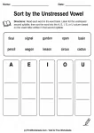 Sort by the Unstressed Vowel printable worksheet
