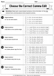 Choose the Correct Comma Edit printable worksheet