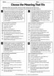 Choose the Meaning That Fits printable worksheet