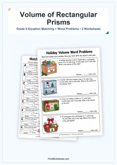 Geometry Worksheets Worksheet - Volume of Rectangular Prisms Worksheets for Grade 5 | Free Printable
