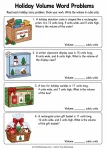 Holiday Volume Word Problems printable worksheet