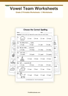 Spelling Worksheets Worksheet - Vowel Team Spelling Patterns Worksheets for Grade 2 – Free Printable PDF | Free Printable