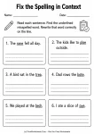 Fix the Spelling in Context printable worksheet