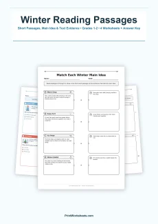 Winter Worksheets Worksheet - Winter Reading Comprehension Passages for Grades 1-2 | Free Printable
