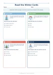 Read the Winter Cards printable worksheet