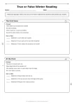 True or False Winter Reading printable worksheet