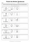 Finish the Winter Sentences printable worksheet