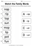 Match the Family Words printable worksheet