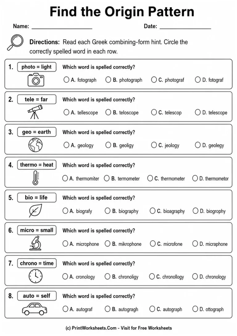 Find the Origin Pattern Find the Origin Pattern printable worksheet
