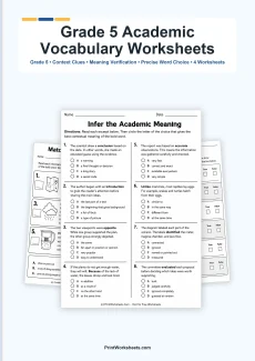 Vocabulary Worksheets Worksheet - Academic Vocabulary from Informational Text Worksheets for Grade 5 – Free Printable PDF | Free Printable