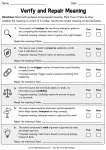 Verify and Repair Meaning printable worksheet