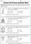 Choose the Precise Academic Word printable worksheet