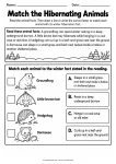 Match the Hibernating Animals printable worksheet