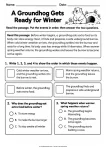 A Groundhog Gets Ready for Winter printable worksheet