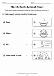 Match Each Animal Need printable worksheet