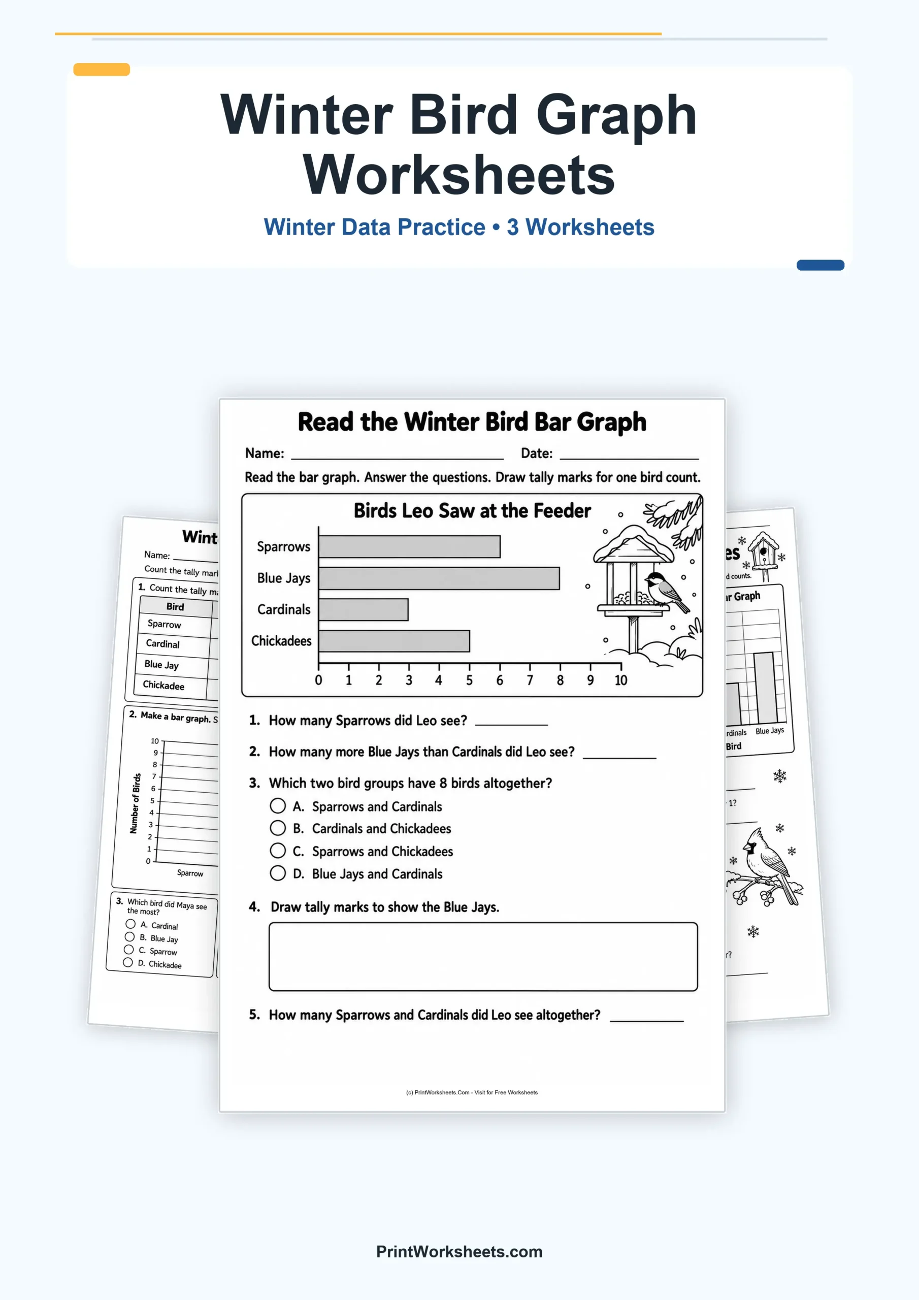 Birdwatch Tally and Graph Worksheets – Free Printable PDF - Free Printable Worksheet