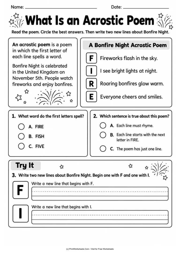 What Is an Acrostic Poem What Is an Acrostic Poem printable worksheet