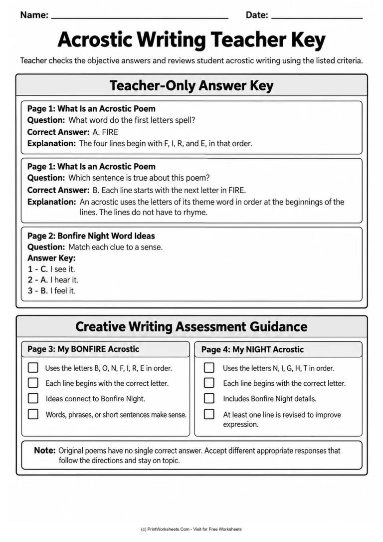 Acrostic Writing Teacher Key Acrostic Writing Teacher Key answer key