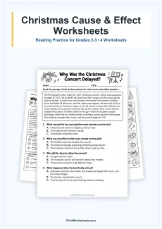 Christmas Worksheets Worksheet - Christmas Cause and Effect Worksheets for Grades 2-3 – Free Printable PDF | Free Printable