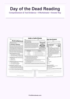 Holiday Worksheets Worksheet - Día de los Muertos Reading Comprehension Worksheets – Free Printable PDF | Free Printable