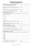 Teacher Answer Key - Grades 3-5 Day of the Dead reading comprehension teacher answer key