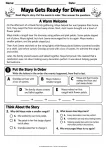 Maya Gets Ready for Diwali printable worksheet