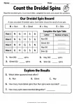 Count the Dreidel Spins printable worksheet
