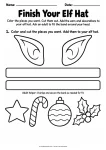 Finish Your Elf Hat printable worksheet