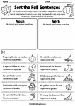 Sort the Fall Sentences printable worksheet