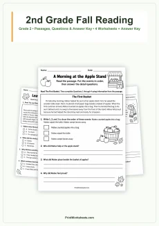 Reading Comprehension Worksheet - Fall Reading Comprehension Worksheets for 2nd Grade – Free Printable PDF | Free Printable