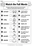 Match the Fall Words printable worksheet