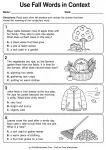 Use Fall Words in Context printable worksheet