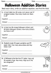 Halloween Addition Stories printable worksheet