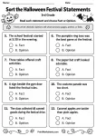 Sort the Halloween Festival Statements printable worksheet