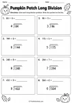 Pumpkin Patch Long Division printable worksheet